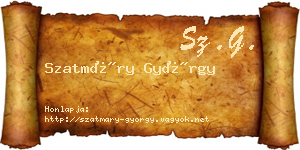 Szatmáry György névjegykártya