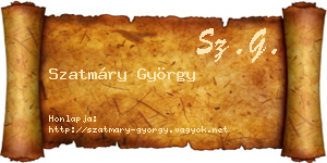 Szatmáry György névjegykártya