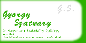 gyorgy szatmary business card